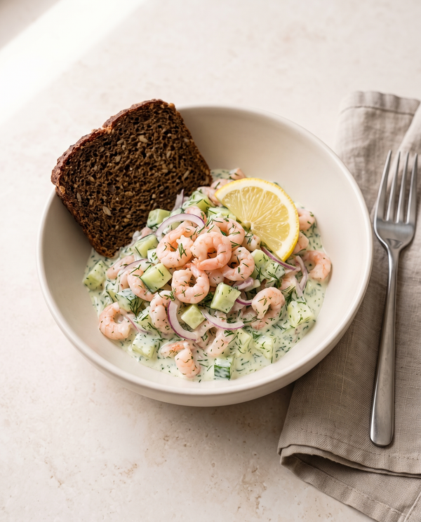 Nordischer Garnelensalat mit Dill