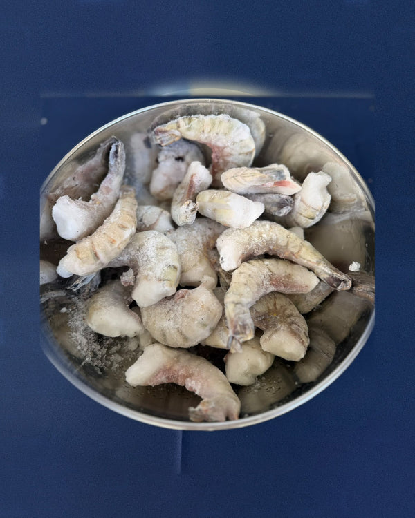 Garnelenkönig Black Tiger 6/8 XXL Easy Peel – 1-kg-Beutel, roh in der Edelstahlschüssel