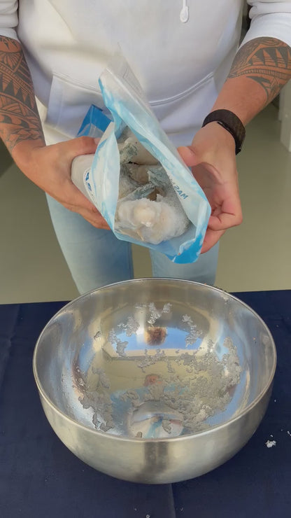 Garnelenkönig Süßwasser-Riesengarnele U/5 Easy Peel – 1-kg-Beutel wird in die Schüssel geleert